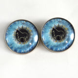 Sew On Buttons Blue Unicorn Glass Eyes