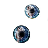 Boho Barn Owl and Moon Cabochon Glass Eyes