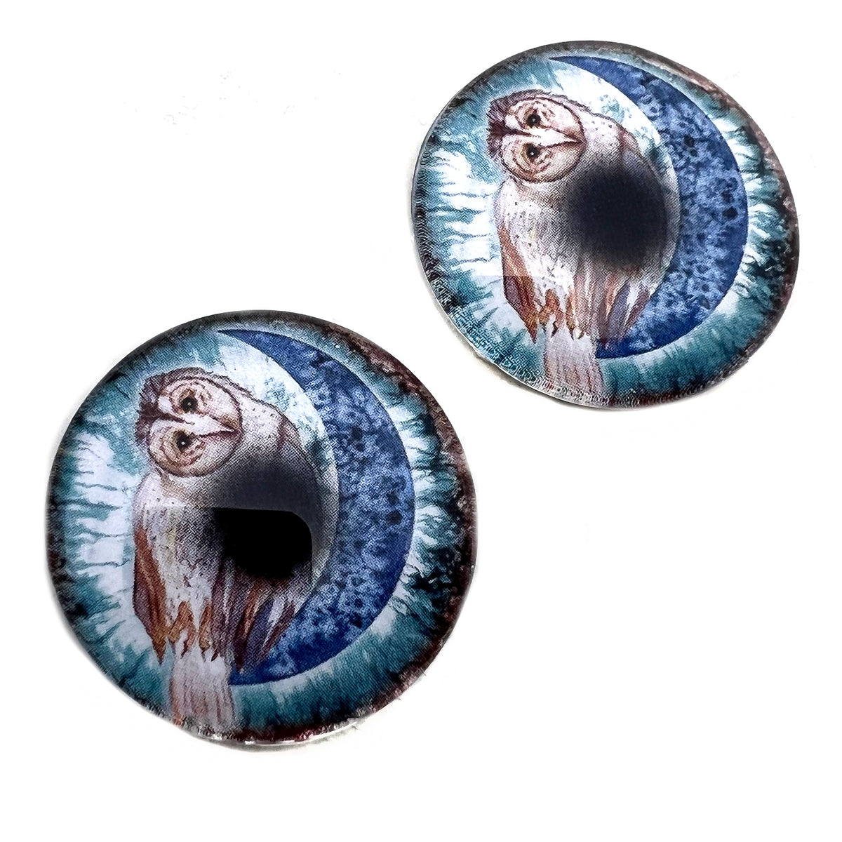 Silver Moon Glass Cabochons – Handmade Glass Eyes