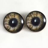 Brown Zombie sew on glass eyes