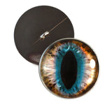 Sew On Buttons Cat Glass Eyes in Brown and Teal