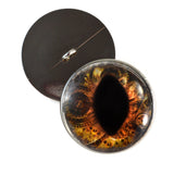 Sew On Buttons Steampunk Cat or Dragon Glass Eyes in Brown
