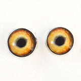 Sew On Buttons Light Brown Wolf Glass Eyes
