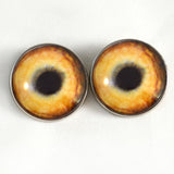Sew On Buttons Light Brown Wolf Glass Eyes