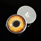 Sew On Buttons Light Brown Wolf Glass Eyes