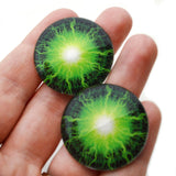 Electrifying Green Lightning Glass Eyes