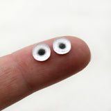 tiny White Cable Knit Sweater Glass Eyes