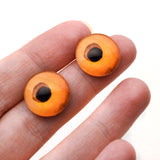 Carved Pumpkin Halloween Glass Eyes