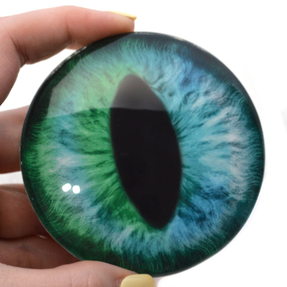 Massive 78mm Blue and Green Cheshire Cat Glass Eyes