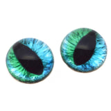 High Domed Blue and Green Cheshire Cat Glass Eyes