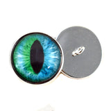 Sew On Buttons Cheshire Cat Glass Eyes in Blue and Green