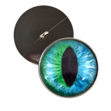 Sew On Buttons Cheshire Cat Glass Eyes in Blue and Green