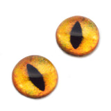 High Domed Creamy Orange Cat Glass Eyes