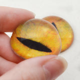 High Domed Creamy Orange Cat Glass Eyes