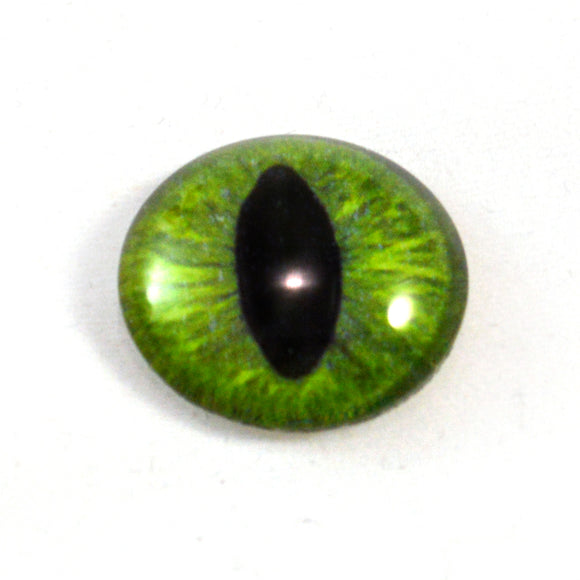 Dark Lime Green Cat Glass Eye