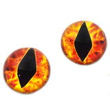High Domed Fiery Flames Dragon Glass Eyes