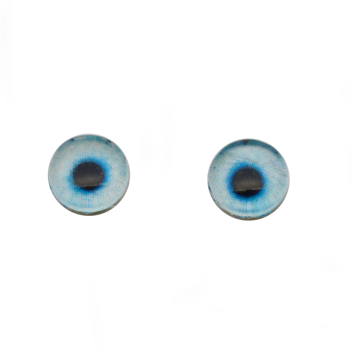 8mm Blue glass eyes, concave/convex - per pair