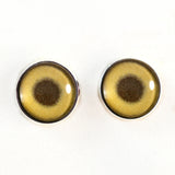 Sew On Buttons Gold Metallic Glass Eyes