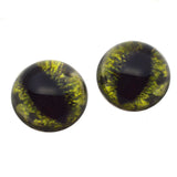 High Domed Green Alligator Glass Eyes