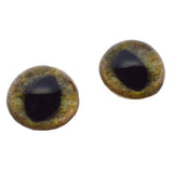 High Domed Realistic Green and Brown Cat Glass Eyes
