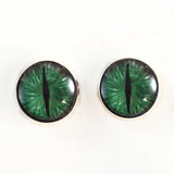 Sew On Buttons Green and Gray Dragon Glass Eyes