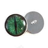 Sew On Buttons Green and Gray Dragon Glass Eyes