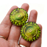 Green Cogs Cyberpunk Glass Eyes