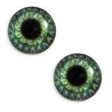Steampunk Gear Glass Eyes in Olive Green