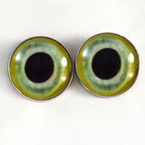 Sew On Buttons Light Green Parrot Glass Eyes