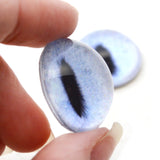 High Domed Realistic Pale Blue Cat Glass Eyes