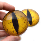 Golden Yellow Dinosaur Dragon Glass Eyes