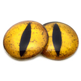 Golden Yellow Dinosaur Dragon Glass Eyes