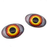 Fierce Orange and Yellow Space Assassin Oval Glass Eyes
