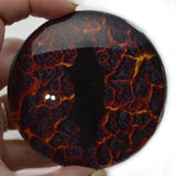 Large 78mm Lava Dragon Glass Eyes 3 Inch Huge Pair