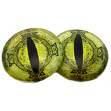 Light Green Fantasy Celtic Dragon Glass Eyes