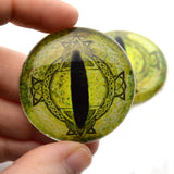 Light Green Fantasy Celtic Dragon Glass Eyes