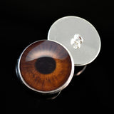 Sew On Buttons Medium Brown Human Glass Eyes