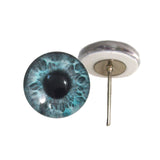 Mint Blue Mermaid Glass Eyes on Wire Pin Posts