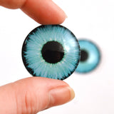 Blue Neon Glass Eyes for Dolls and Polymer Clay