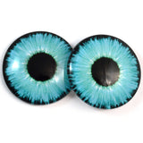 Blue Neon Glass Eyes for Dolls and Polymer Clay