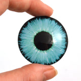 Blue Neon Glass Eyes for Dolls and Polymer Clay