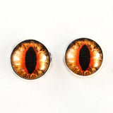 Sew On Buttons Orange Cat Glass Eyes