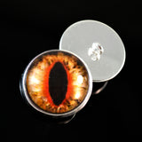 Sew On Buttons Orange Cat Glass Eyes