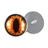 Sew On Buttons Orange Cat Glass Eyes