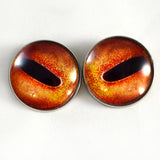 Sew On Buttons Orange Octopus Glass Eyes