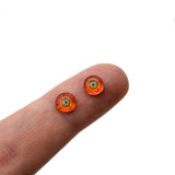 Red Orange Sunflower Glass Eyes