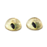 High Domed Pale Yellow Realistic Cat Glass Eyes