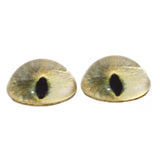 High Domed Pale Yellow Realistic Cat Glass Eyes