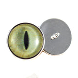 Sew On Buttons Pale Yellow Cat Glass Eyes