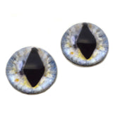 High Domed Pastel Blue and Tan Dragon Glass Eyes
